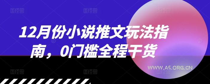12月份小说推文玩法指南，0门槛全程干货-A5资源网