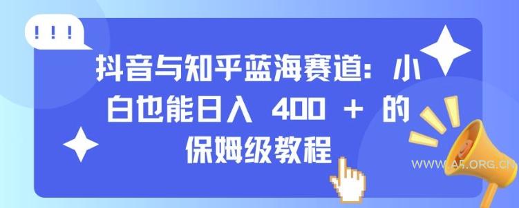 抖音与知乎蓝海赛道：小白也能日入 4张 的保姆级教程-A5资源网