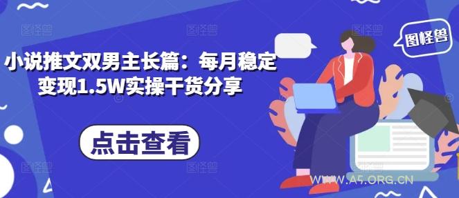 小说推文双男主长篇：每月稳定变现1.5W实操干货分享-A5资源网