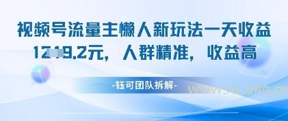 视频号流量主懒人新玩法，一天收益1k，人群精准收益高-A5资源网