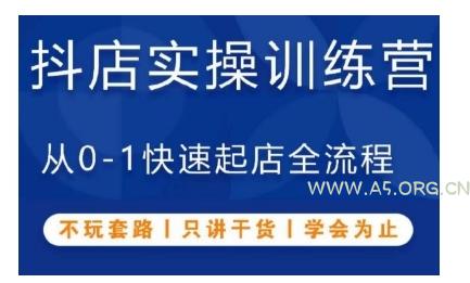 抖音小店实操训练营，从0-1快速起店全流程，不玩套路，只讲干货，学会为止-A5资源网