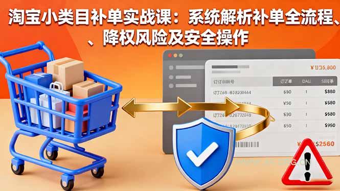 淘宝小类目补单实战课：系统解析补单全流程、降权风险及安全操作-A5资源网