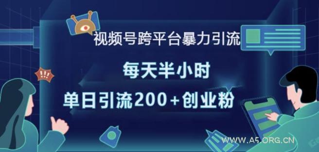 视频号跨平台暴力引流，每天半小时，单日引流200+精准创业粉-A5资源网