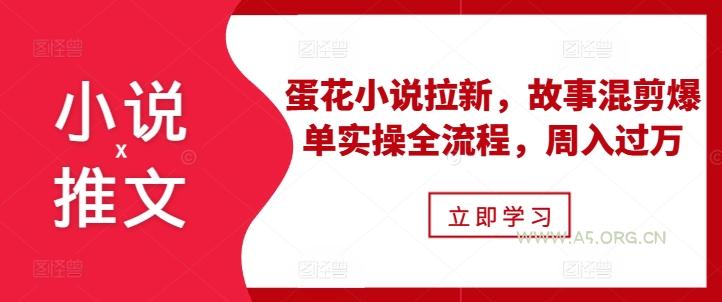 小说推文之蛋花小说拉新，故事混剪爆单实操全流程，周入过万-A5资源网