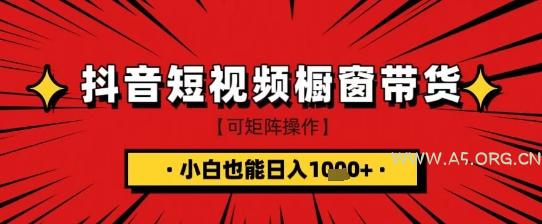 抖音短视频食品橱窗带货，小白轻松上手日入1k+【揭秘】-A5资源网