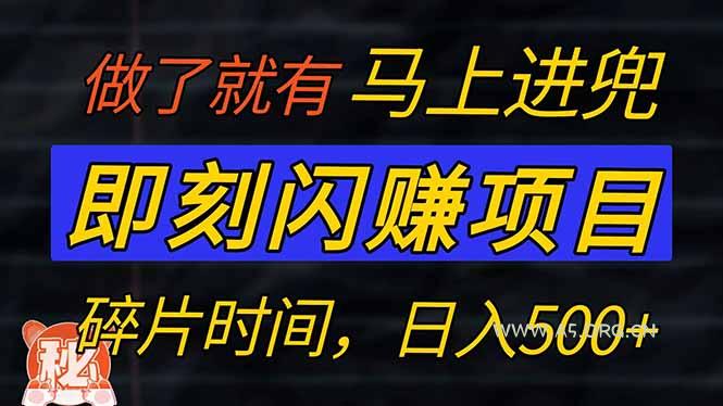 零门槛 即刻闪赚项目！！！仅手机操作，利用碎片时间，轻松日赚500+-A5资源网