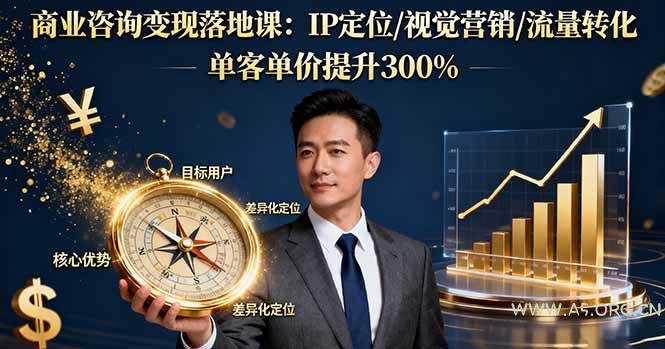 商业咨询变现落地课：IP定位/视觉营销/流量转化，单客单价提升300%-A5资源网