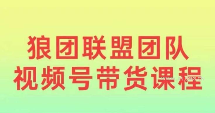 狼团联盟2024视频号带货，0基础小白快速入局视频号-A5资源网