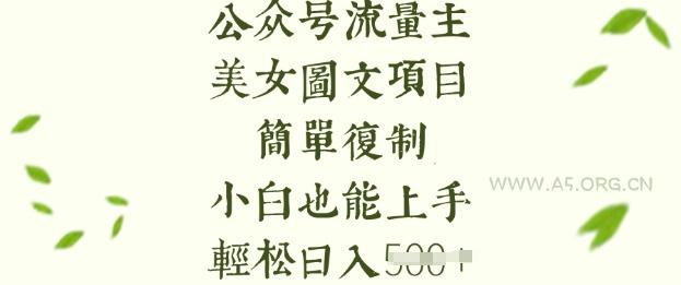 流量主长期收益项目，美女图片简单复制，小白也能上手，轻松日入5张-A5资源网