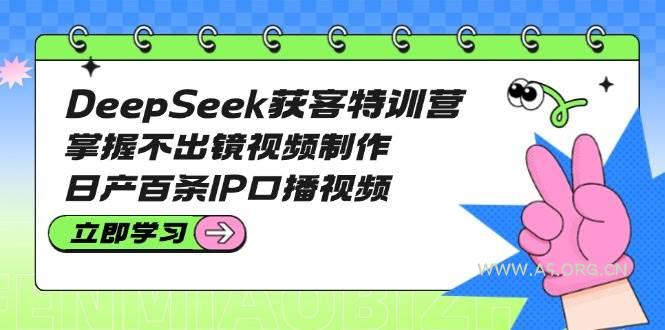 DeepSeek获客特训营：掌握不出镜视频制作，日产百条IP口播视频-A5资源网