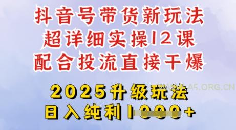 2025全新升级抖音带货玩法，一天纯利四位数，从剪辑到选品再到发布投流，超详细玩法揭秘-A5资源网