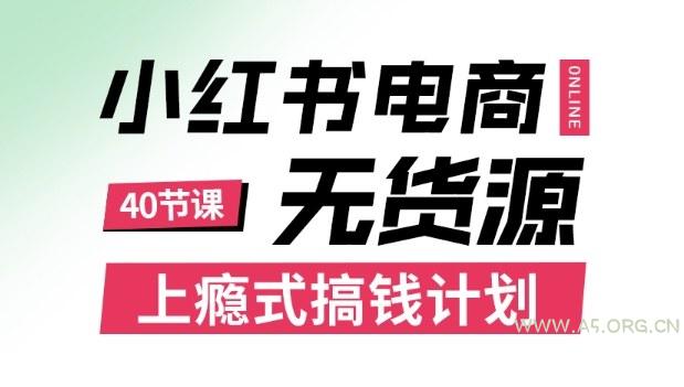 小红书无货源电商课程，上瘾式搞钱计划，不论月薪3k还是3W都应该学的賺钱技巧-A5资源网