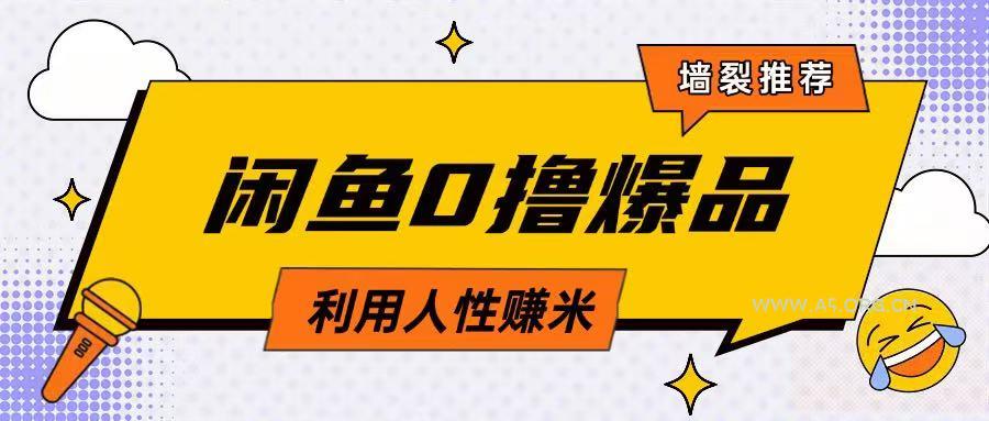 咸鱼0撸玩法利用人性售卖商品达到日挣2张的效果-A5资源网