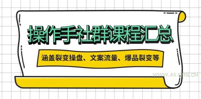 操盘手合伙人课程汇总：包含裂变操盘、文案流量、爆品裂变等多方面的内容-A5资源网