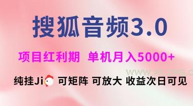 搜狐音频挂ji3.0.可矩阵可放大，独家技术，稳定月入5000+【揭秘】-A5资源网