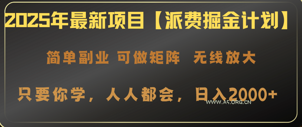 2025年最新项目【派费掘金计划】操作简单，日入2000+-A5资源网