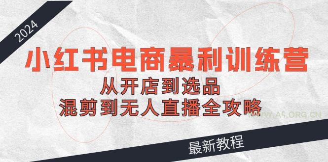 2024小红书电商暴利训练营：从开店到选品，混剪到无人直播全攻略-A5资源网
