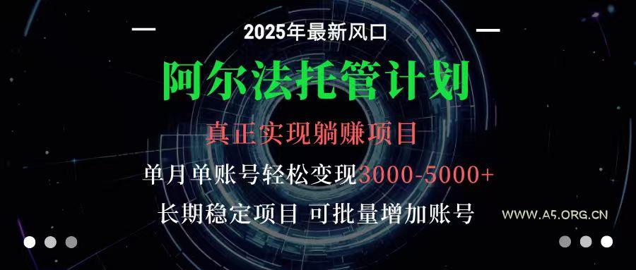 阿尔法托管计划 单账号月入3000-5000，长期稳定项目，新手小白轻松上手-A5资源网