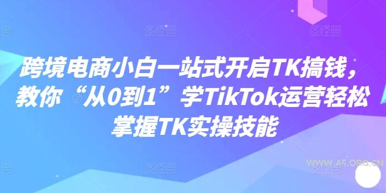 跨境电商小白一站式开启TK搞钱，教你“从0到1”学TikTok运营轻松掌握TK实操技能-A5资源网