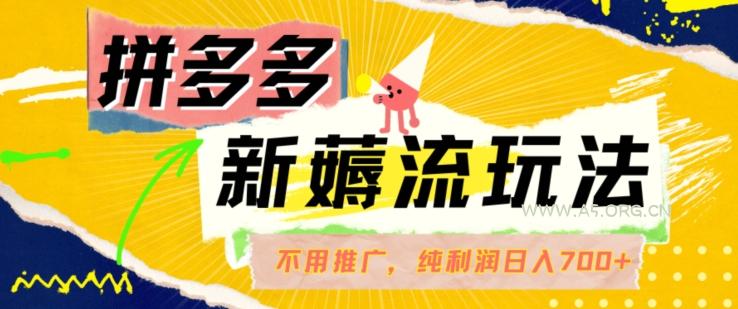 拼多多最新薅流玩法，无需开车推广，纯靠自然流吃饭-单纯赚50+利润，日入700+【揭秘】-A5资源网