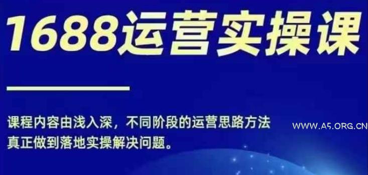 1688实操运营课，零基础学会1688实操运营，电商年入百万不是梦-A5资源网