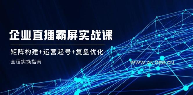 企业直播霸屏实战课：矩阵构建+运营起号+复盘优化，全程实操指南-A5资源网