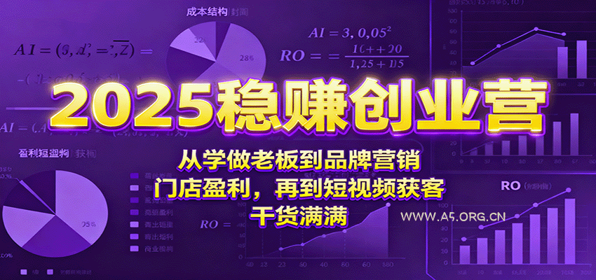 2025稳赚创业营：从学做老板到品牌营销、门店盈利，再到短视频获客，干货满满-A5资源网