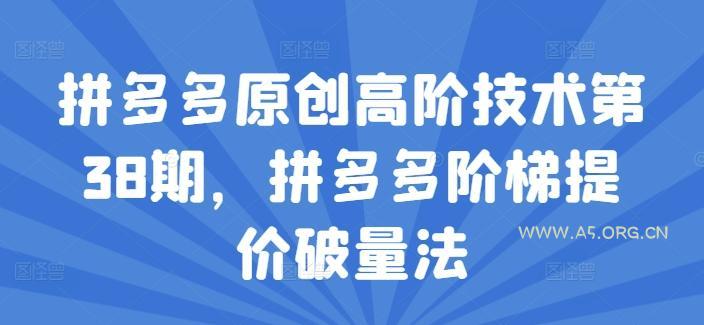 拼多多原创高阶技术第38期，拼多多阶梯提价破量法-A5资源网