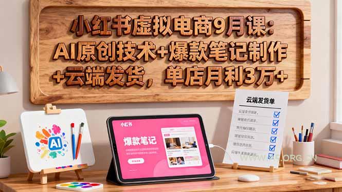 小红书虚拟电商9月课：AI原创技术+爆款笔记制作+云端发货，单店月利3万+-A5资源网