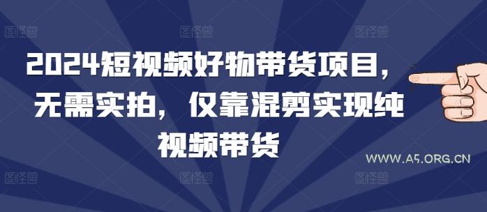 2024短视频好物带货项目，无需实拍，仅靠混剪实现纯视频带货-A5资源网
