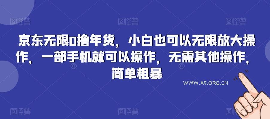 京东无限0撸年货，小白也可以无限放大操作，一部手机就可以操作，无需其他操作，简单粗暴-A5资源网