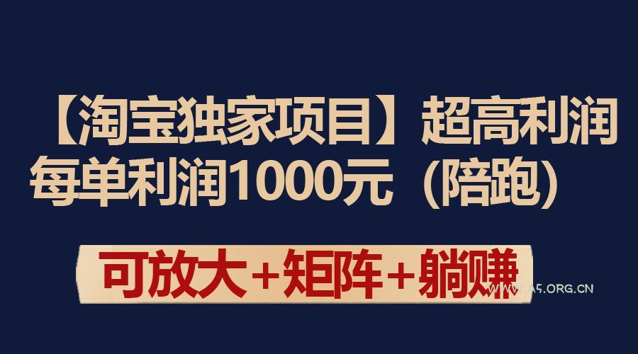 (9413期)【淘宝独家项目】超高利润：每单利润1000元-A5资源网