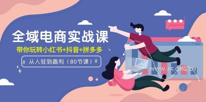 (9529期)全域电商实战课：从入驻到盈利，带你玩转小红书+抖音+拼多多(80节课)-A5资源网