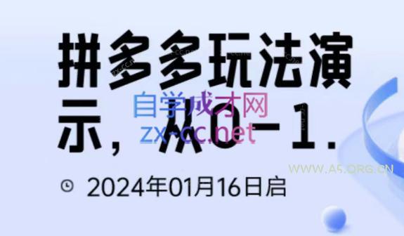 吴老师·拼多多从选品到截流到付费的玩法技巧-A5资源网