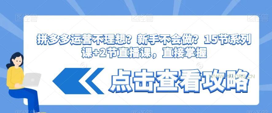 拼多多运营不理想？新手不会做？​15节系列课+2节直播课，直接掌握-A5资源网