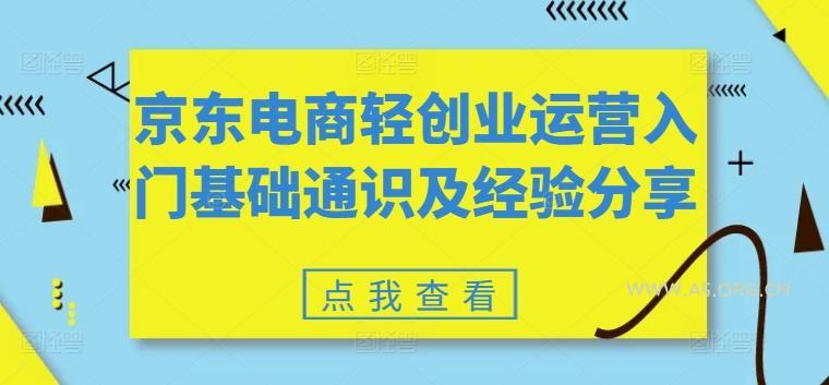 京东电商轻创业运营入门基础通识及经验分享-A5资源网