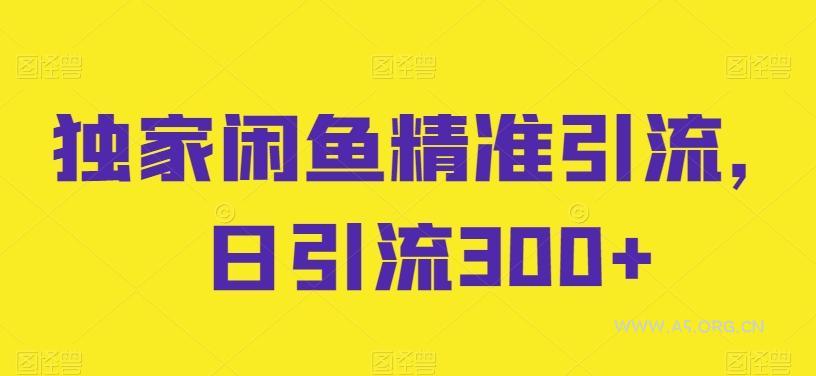 独家闲鱼精准引流，日引流300+【揭秘】-A5资源网