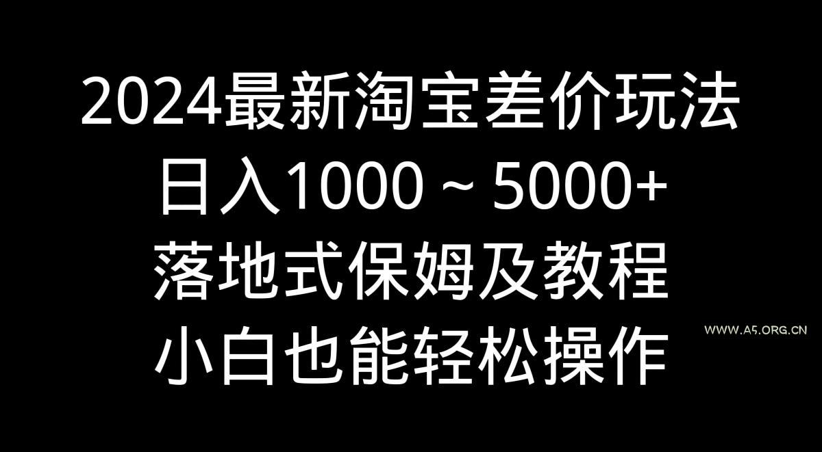 2024最新淘宝差价玩法，日入1000～5000+落地式保姆及教程 小白也能轻松操作-A5资源网
