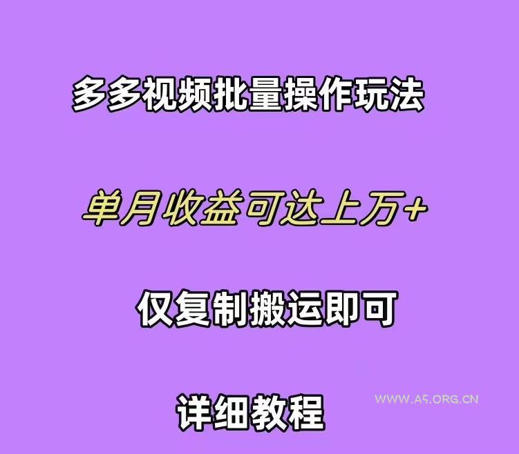 (10029期)拼多多视频带货快速过爆款选品教程 每天轻轻松松赚取三位数佣金 小白必...-A5资源网