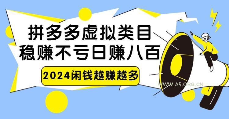 2024拼多多虚拟类目，日赚八百无本万利-A5资源网