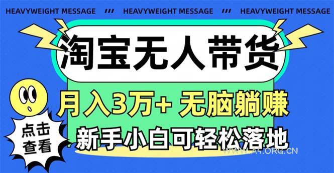 淘宝无人带货3.0高收益玩法，月入3万+，无脑躺赚，新手小白可落地实操-A5资源网