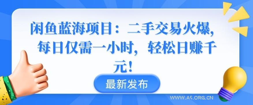 闲鱼蓝海项目：二手交易火爆，每日仅需一小时，轻松日赚千元【揭秘】-A5资源网