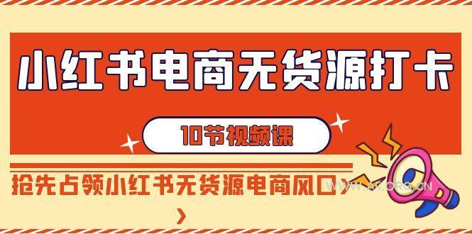 小红书电商-无货源打卡，抢先占领小红书无货源电商风口(10节课)-A5资源网
