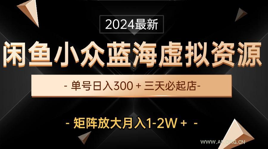 最新闲鱼小众蓝海虚拟资源，单号日入300＋，三天必起店，矩阵放大月入1-2W-A5资源网