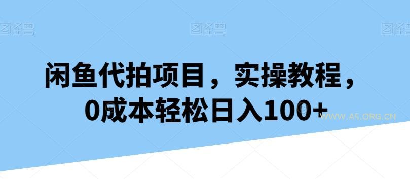 闲鱼代拍项目，实操教程，0成本轻松日入100+-A5资源网