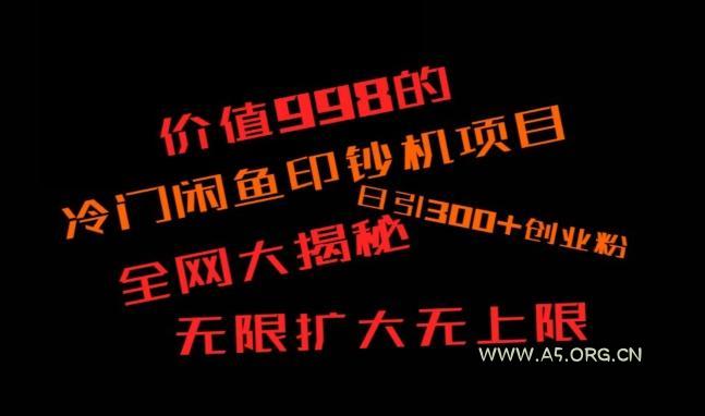 闲鱼流量印钞机项目大揭秘，日引300+创业粉，保姆级实操教程-A5资源网