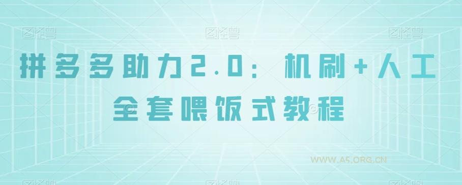 拼多多助力2.0：机刷+人工全套喂饭式教程【揭秘】-A5资源网