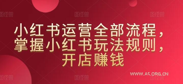 小红书运营全部流程，掌握小红书玩法规则，开店赚钱-A5资源网
