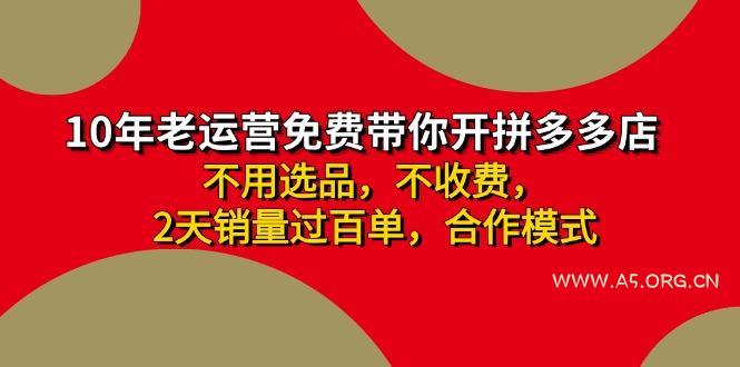 拼多多-合作开店日入4000+两天销量过百单，无学费、老运营教操作、小白...-A5资源网