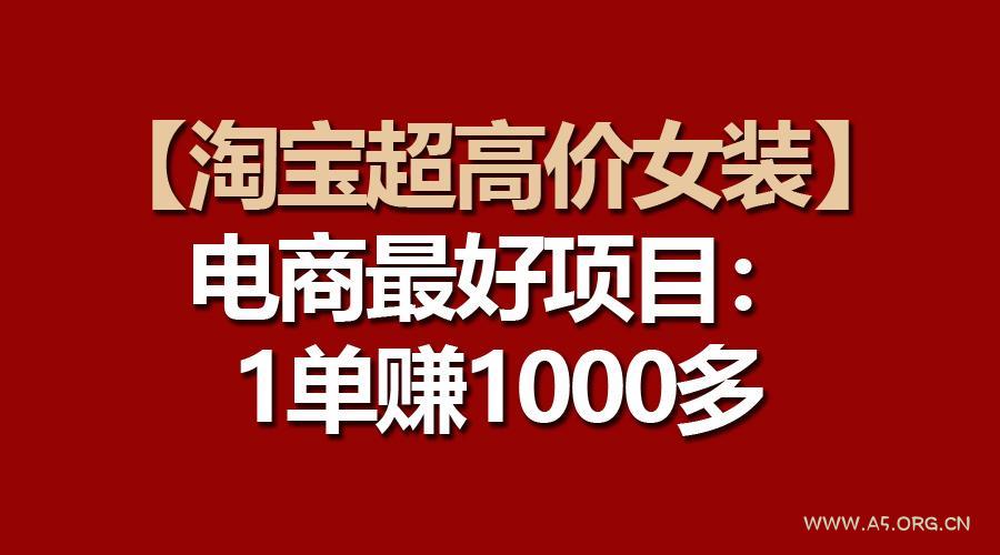 【淘宝超高价女装】电商最好项目：一单赚1000多-A5资源网